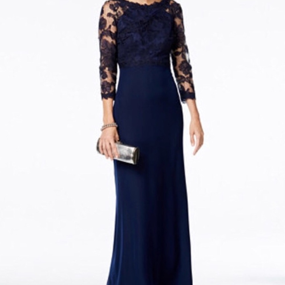 Tadashi Shoji Illusion Lace Gown